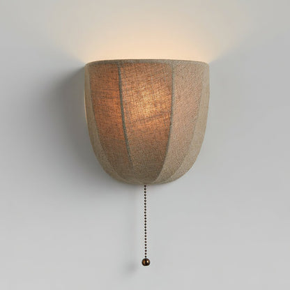 Sienna Linen Wall Sconce | Gold Iron Frame | Rustic Indoor Lighting