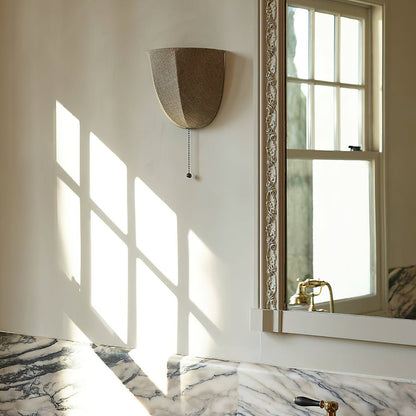 Sienna Linen Wall Sconce | Gold Iron Frame | Rustic Indoor Lighting