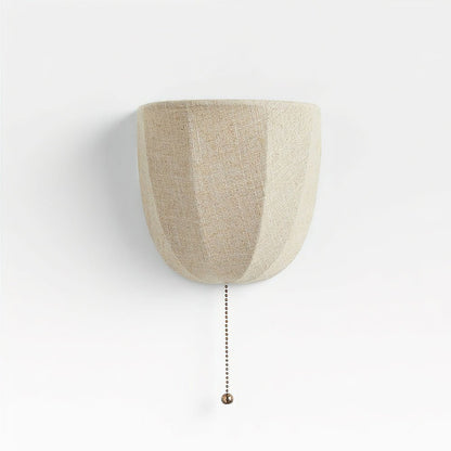 Sienna Linen Wall Sconce | Gold Iron Frame | Rustic Indoor Lighting