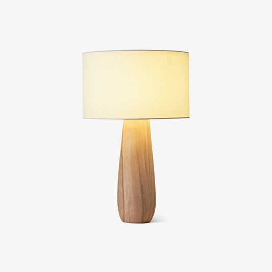 Sierra Table Lamp | Natural Wood & Linen | 32cm Diameter