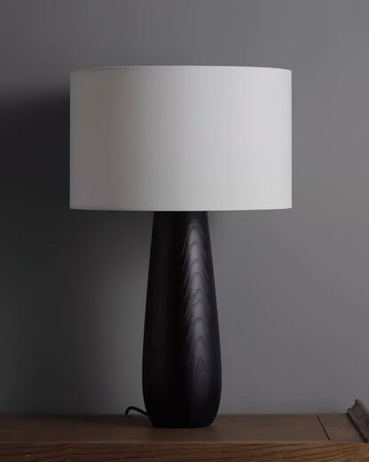 Sierra Table Lamp | Natural Wood & Linen | 32cm Diameter