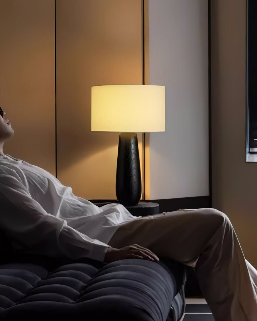Sierra Table Lamp | Natural Wood & Linen | 32cm Diameter
