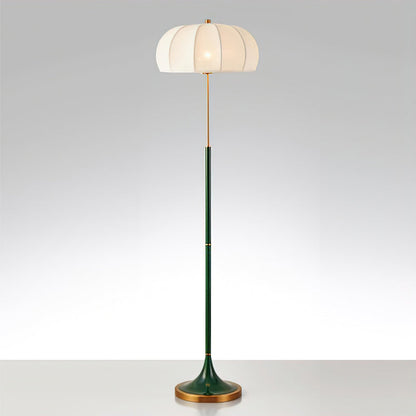 Simone Floor Lamp | Metal & Fabric | Gold and White