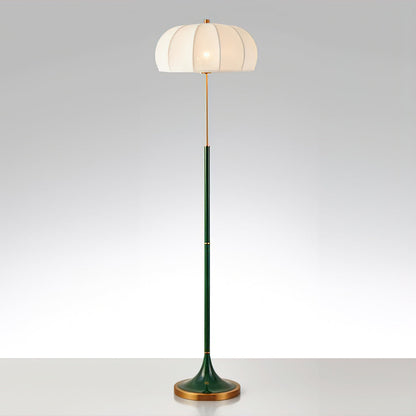 Simone Floor Lamp | Metal & Fabric | Gold and White