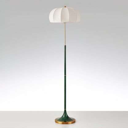 Simone Floor Lamp | Metal & Fabric | Gold and White