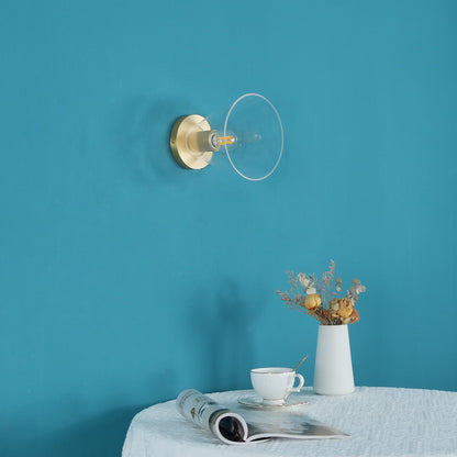 Flush Mount Ceiling Light | Brass & Clear Glass | Minimalist Design