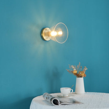 Flush Mount Ceiling Light | Brass & Clear Glass | Minimalist Design
