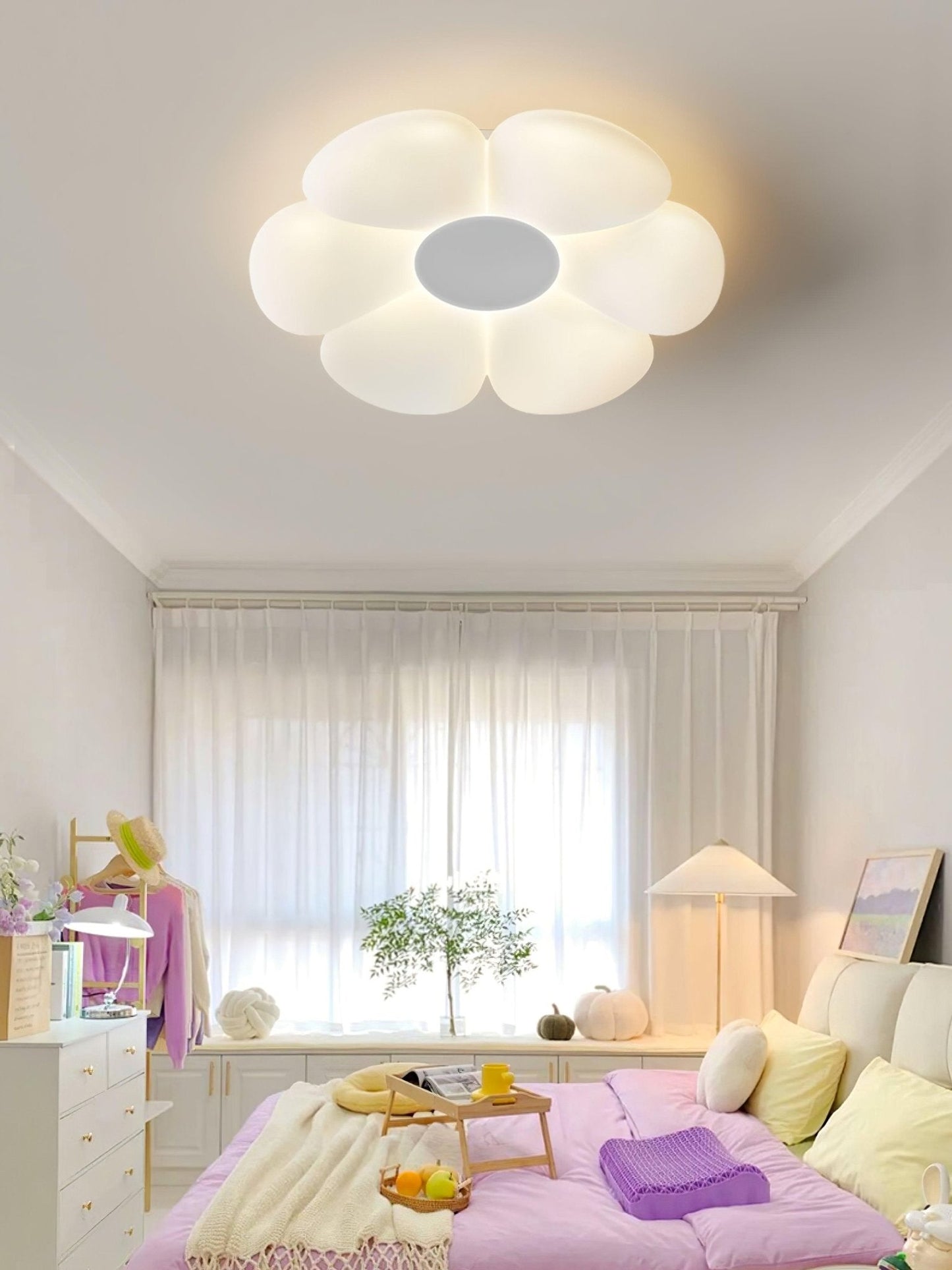 Flower Ceiling Lamp | Metal & Acrylic | 50cm Diameter | Dimmable Options Available