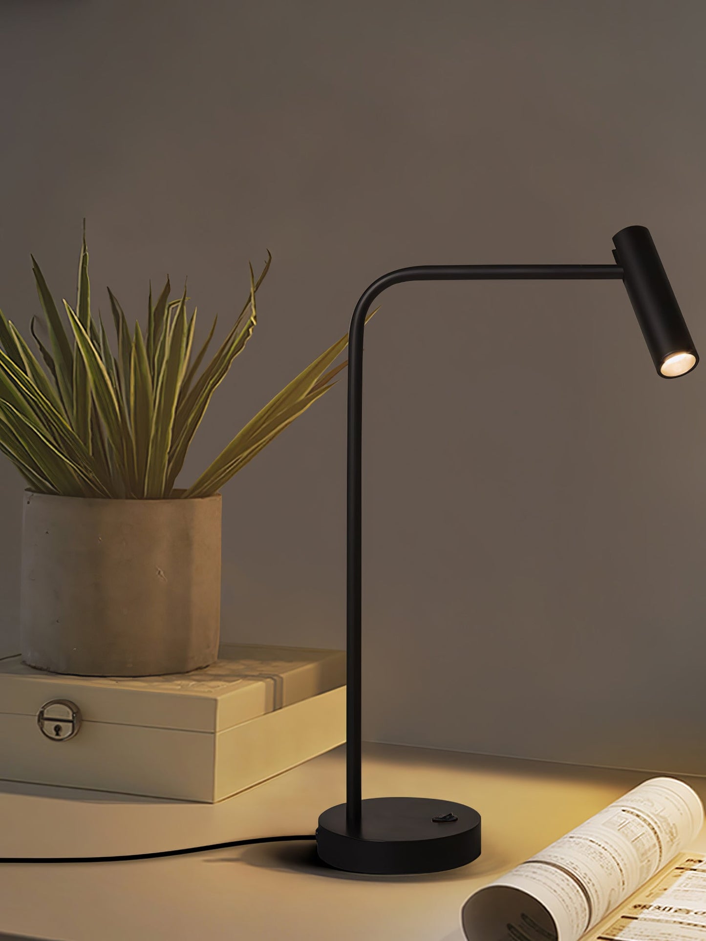 Skinny Table Lamp | Metal & Aluminum | Black, White, Sand Nickel, Gold