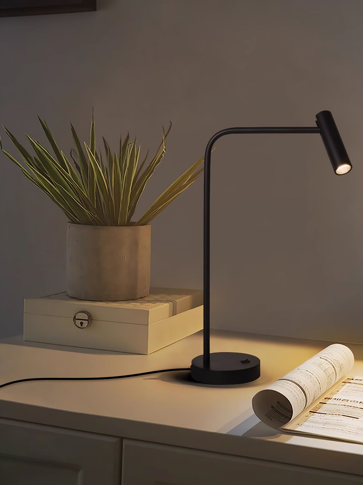 Skinny Table Lamp | Metal & Aluminum | Black, White, Sand Nickel, Gold