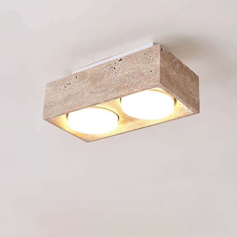 Sky Hole Ceiling Lamp | Yellow Travertine | 10cm Diameter