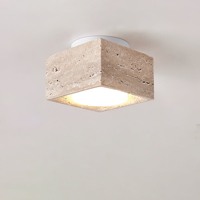 Sky Hole Ceiling Lamp | Yellow Travertine | 10cm Diameter