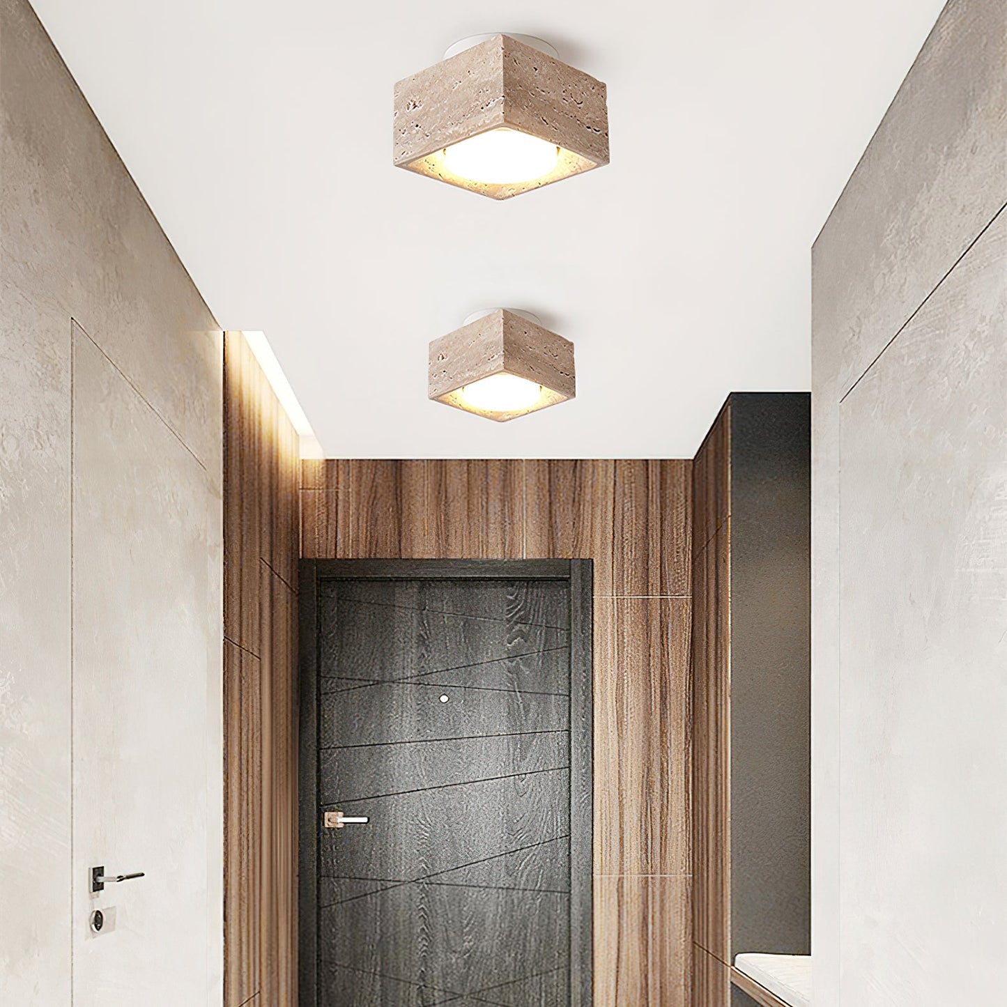 Sky Hole Ceiling Lamp | Yellow Travertine | 10cm Diameter