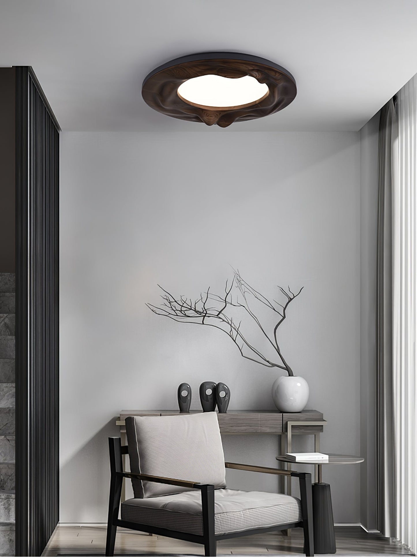 Sky Lake Ceiling Lamp | Wooden Frame | 60cm Diameter