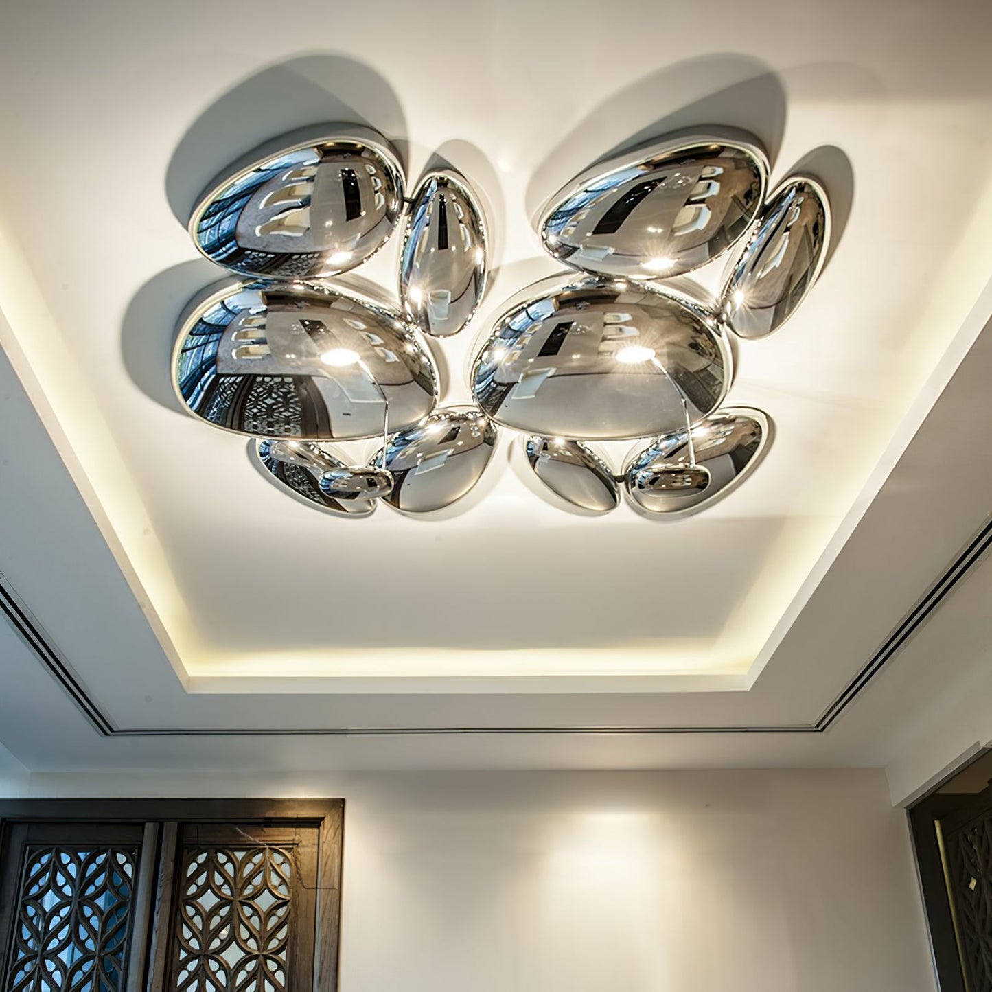 Skydro Ceiling Lamp | Polished Chrome | 5-6 Heads