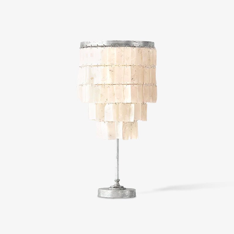 Tiered Table Lamp | Natural Shell & Iron | Silver