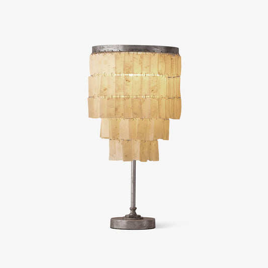 Tiered Table Lamp | Natural Shell & Iron | Silver