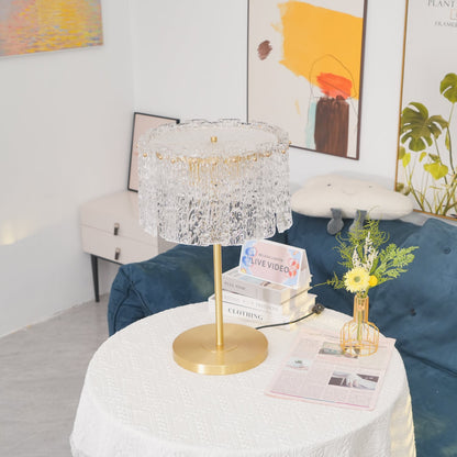 Skylar Table Lamp | Brass & Glass | Clear Finish