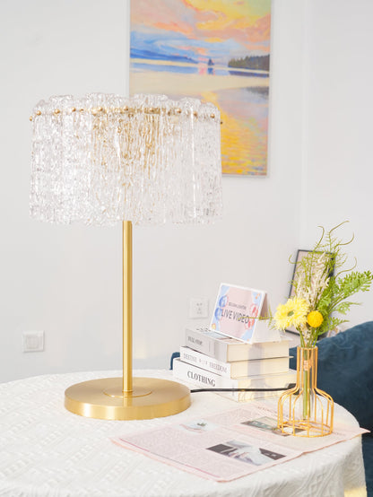 Skylar Table Lamp | Brass & Glass | Clear Finish