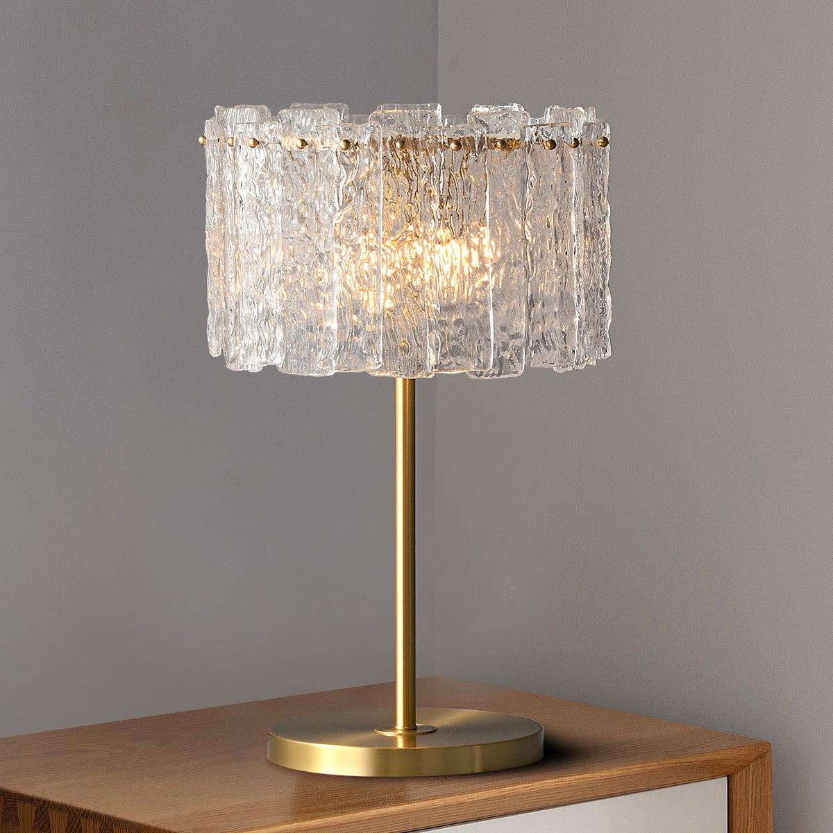 Skylar Table Lamp | Brass & Glass | Clear Finish