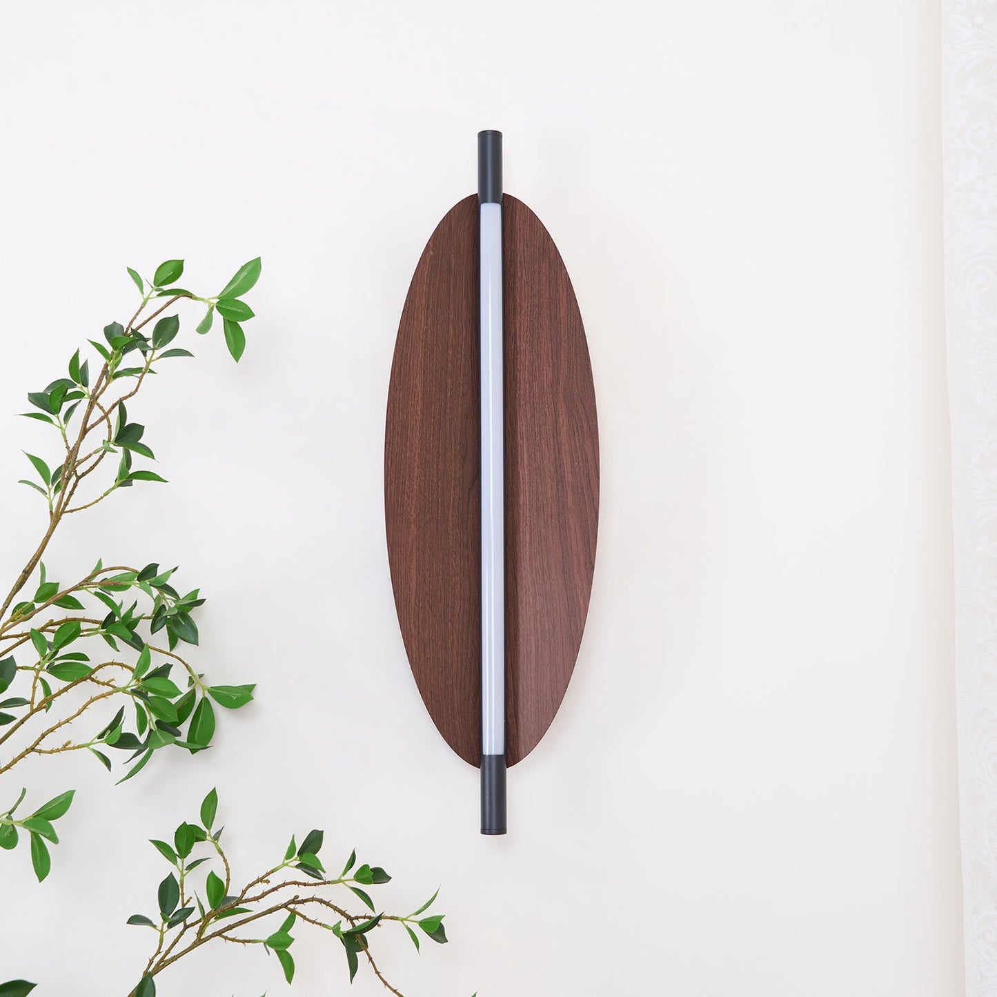 Wall Sconce Light | Walnut Wood Finish | Set of 2