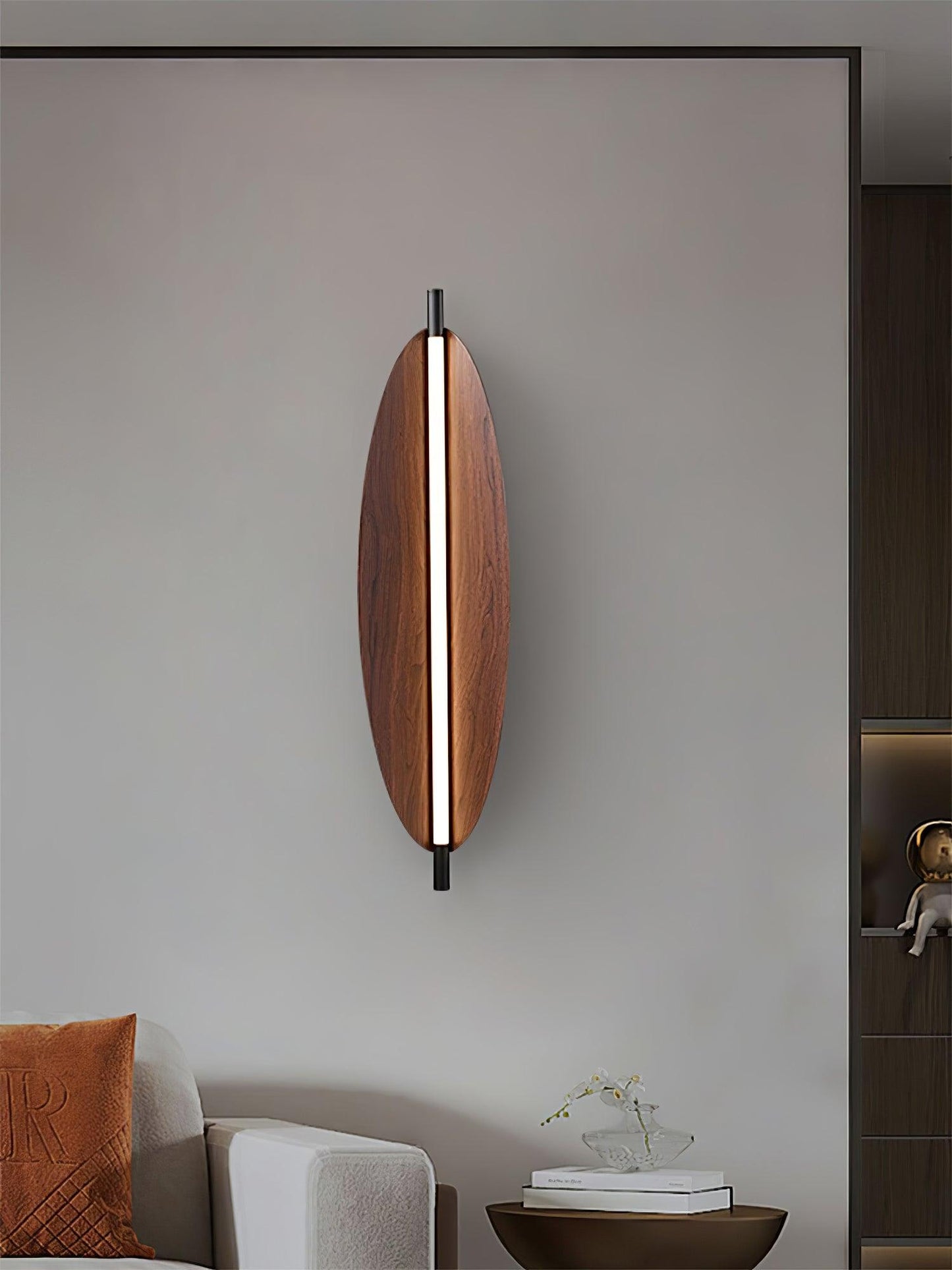 Wall Sconce Light | Walnut Wood Finish | Set of 2