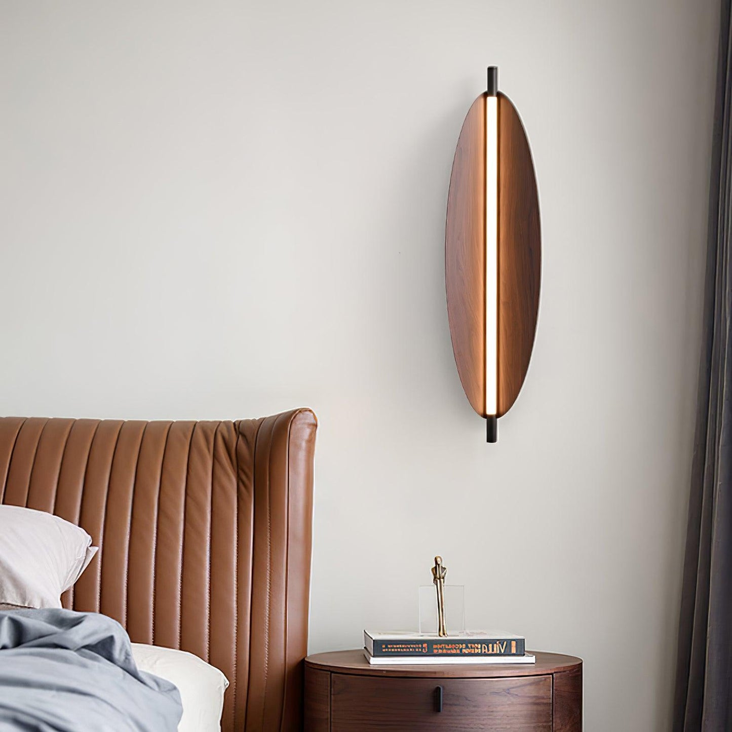 Wall Sconce Light | Walnut Wood Finish | Set of 2