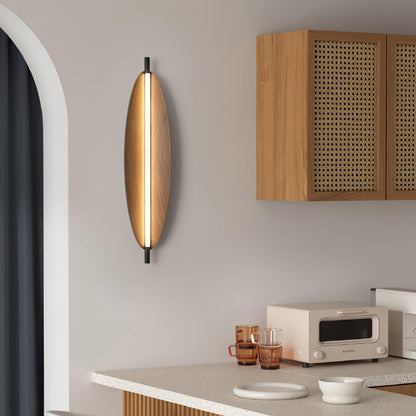 Wall Sconce Light | Walnut Wood Finish | Set of 2
