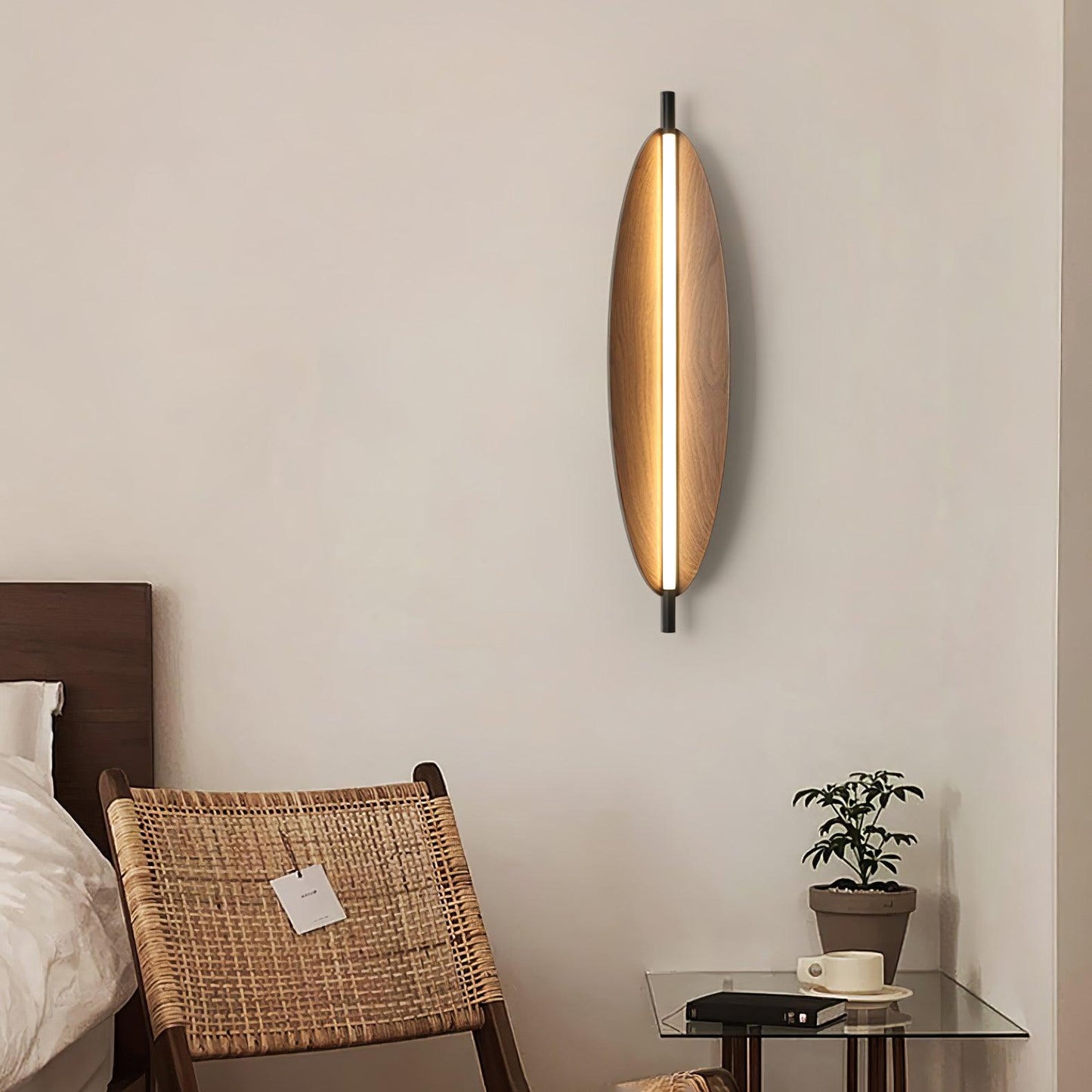 Wall Sconce Light | Walnut Wood Finish | Set of 2