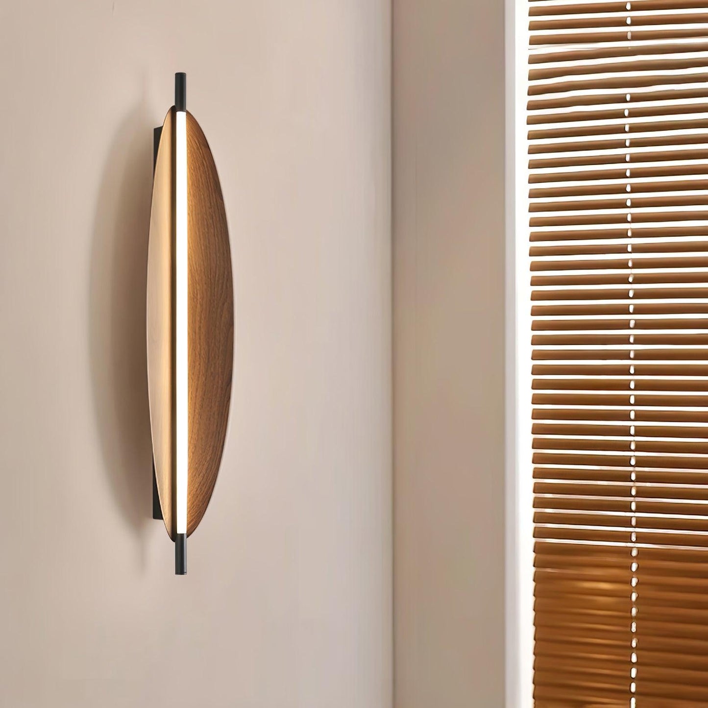 Wall Sconce Light | Walnut Wood Finish | Set of 2