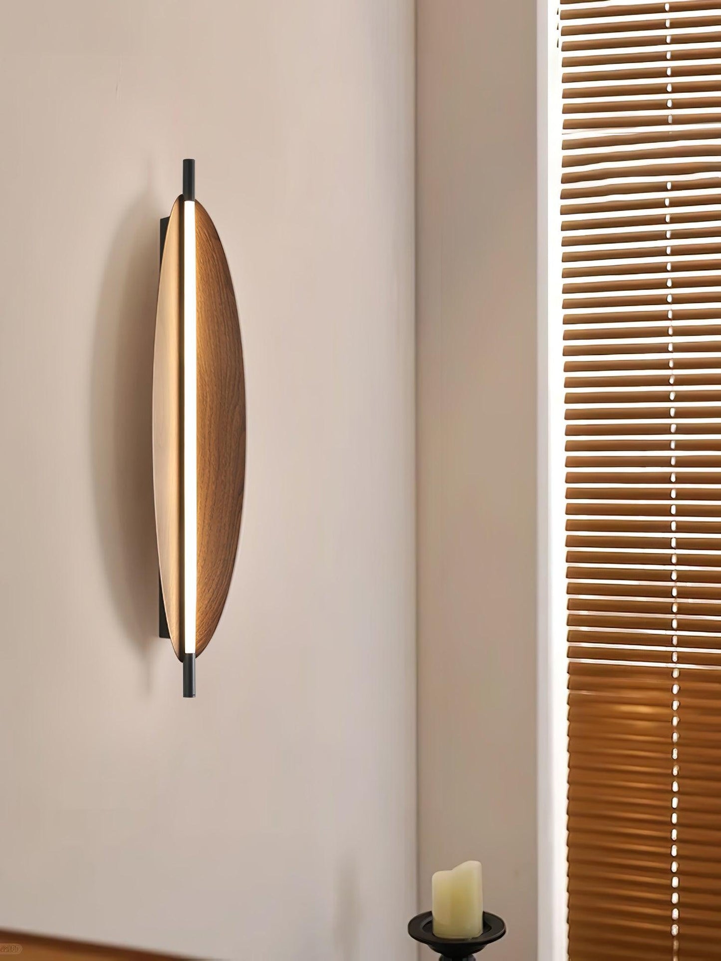 Wall Sconce Light | Walnut Wood Finish | Set of 2