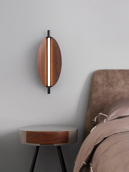 Wall Sconce Light | Walnut Wood Finish | Set of 2