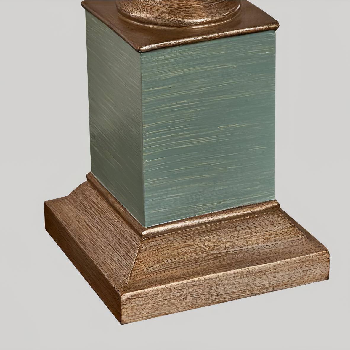 Art Deco Table Lamp | Chiseled Resin Base | Green and Gold Finish