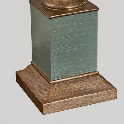 Art Deco Table Lamp | Chiseled Resin Base | Green and Gold Finish