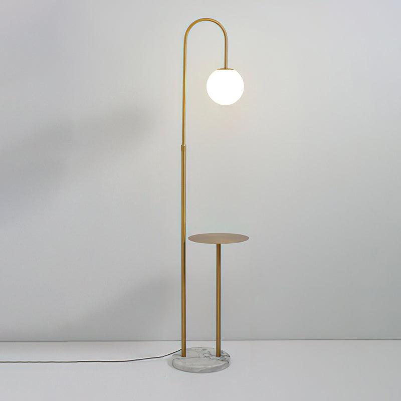 Small Bubble Table Floor Lamp | Glass Shade with Marble Base | 30cm Diameter