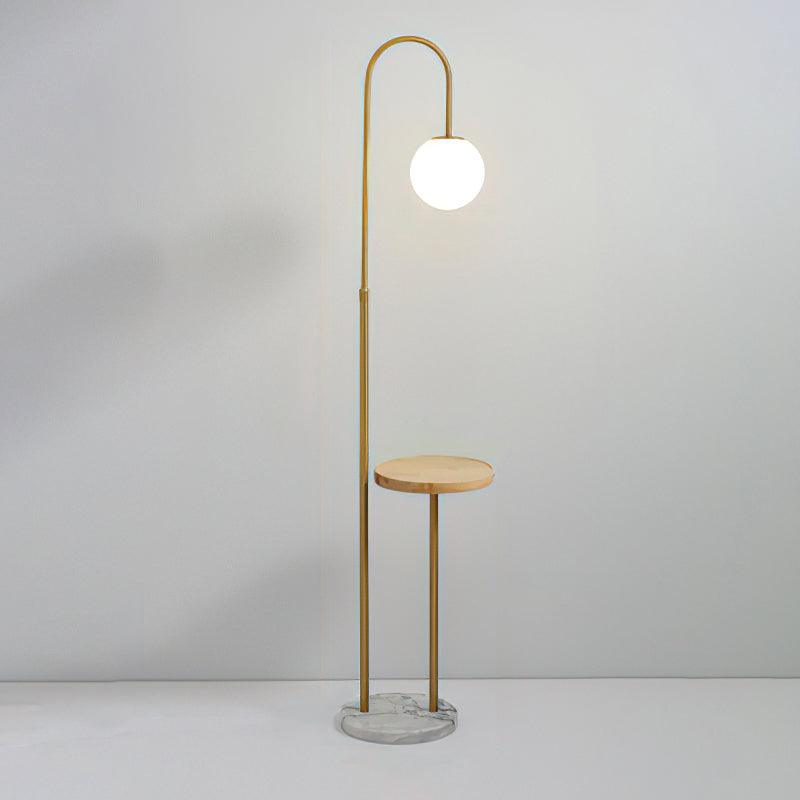 Small Bubble Table Floor Lamp | Glass Shade with Marble Base | 30cm Diameter