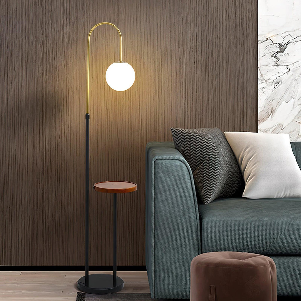 Small Bubble Table Floor Lamp | Glass Shade with Marble Base | 30cm Diameter