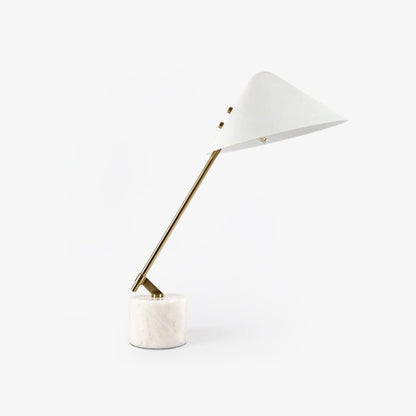 Minimalist Desk Lamp | White Aluminum Shade | Adjustable Steel Arm