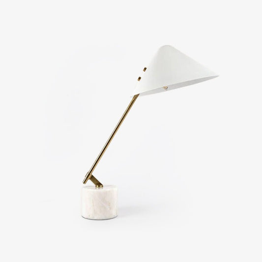 Minimalist Desk Lamp | White Aluminum Shade | Adjustable Steel Arm