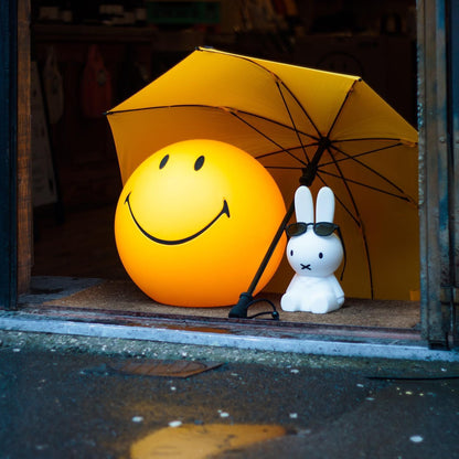 Smiling Rechargeable Table Lamp | Warm Yellow LED | 23cm Diameter