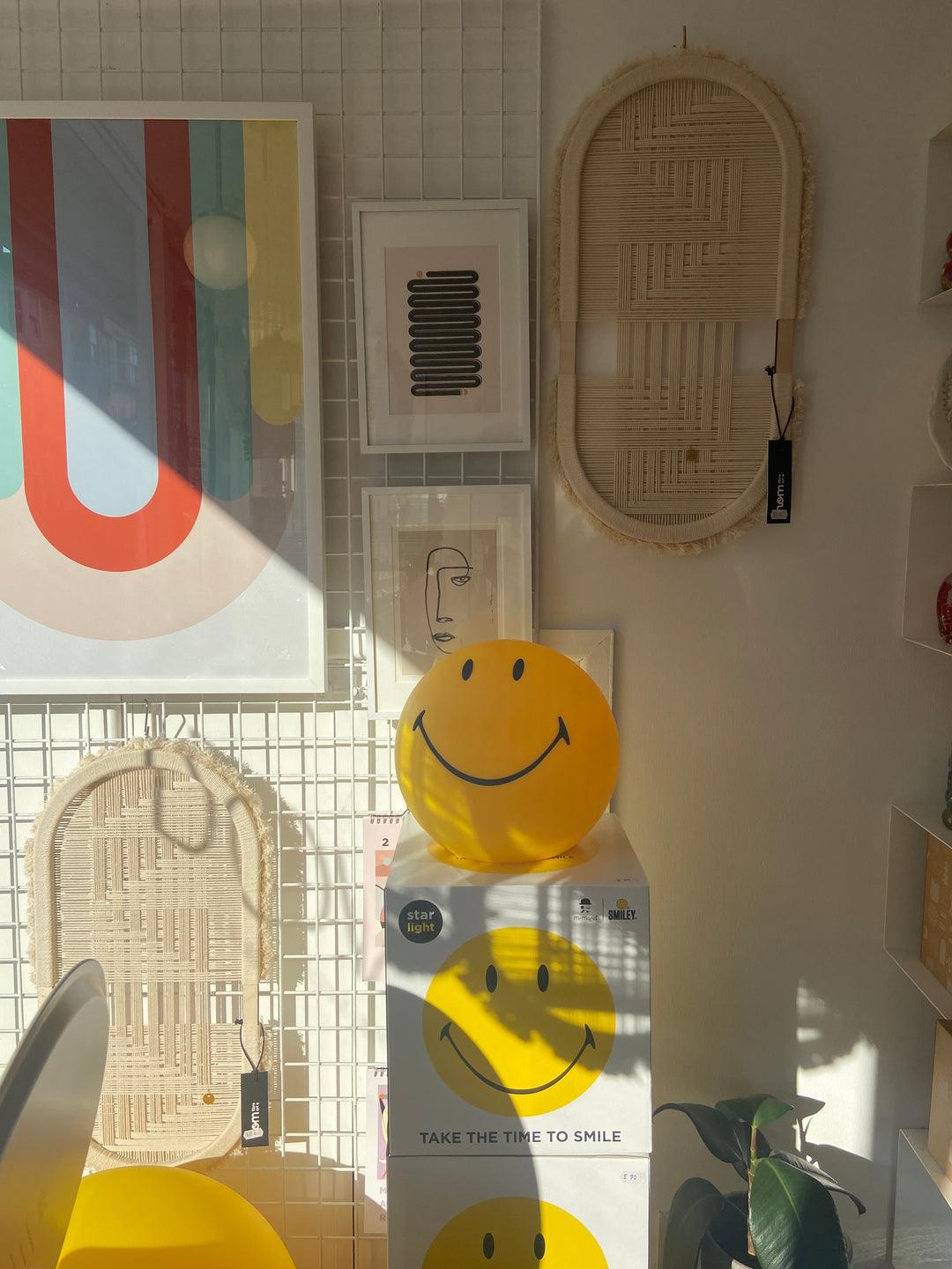 Smiling Rechargeable Table Lamp | Warm Yellow LED | 23cm Diameter