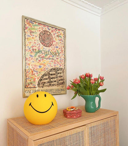 Smiling Rechargeable Table Lamp | Warm Yellow LED | 23cm Diameter
