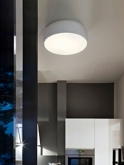 Smithfield Ceiling Light | Aluminum & Opalescent Diffuser | Black or White