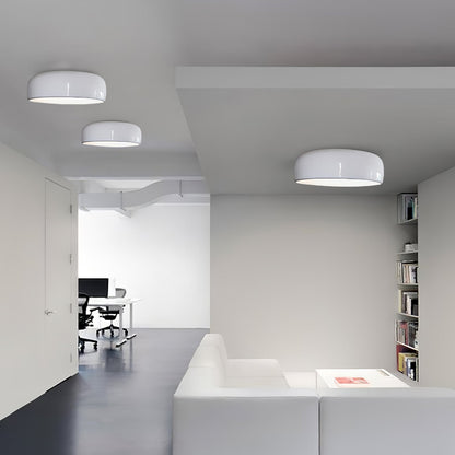Smithfield Ceiling Light | Aluminum & Opalescent Diffuser | Black or White