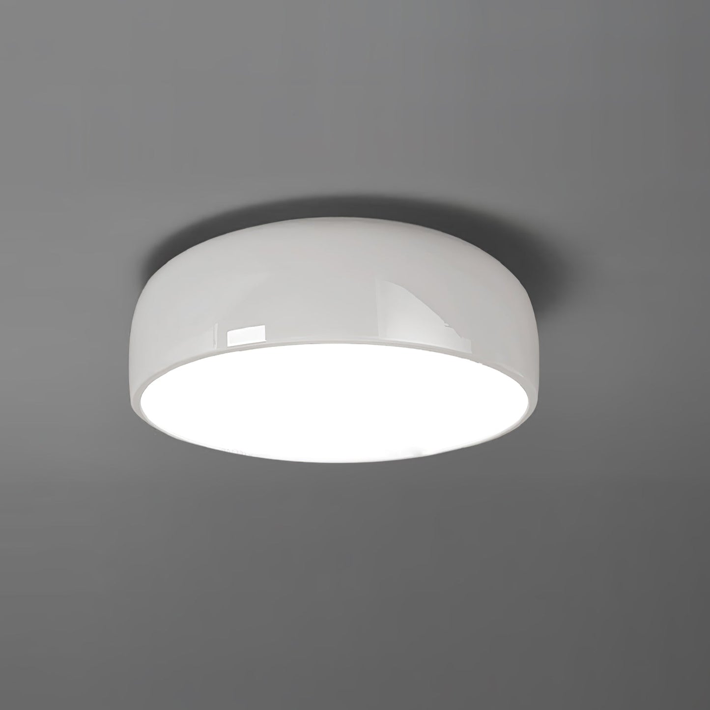 Smithfield Ceiling Light | Aluminum & Opalescent Diffuser | Black or White