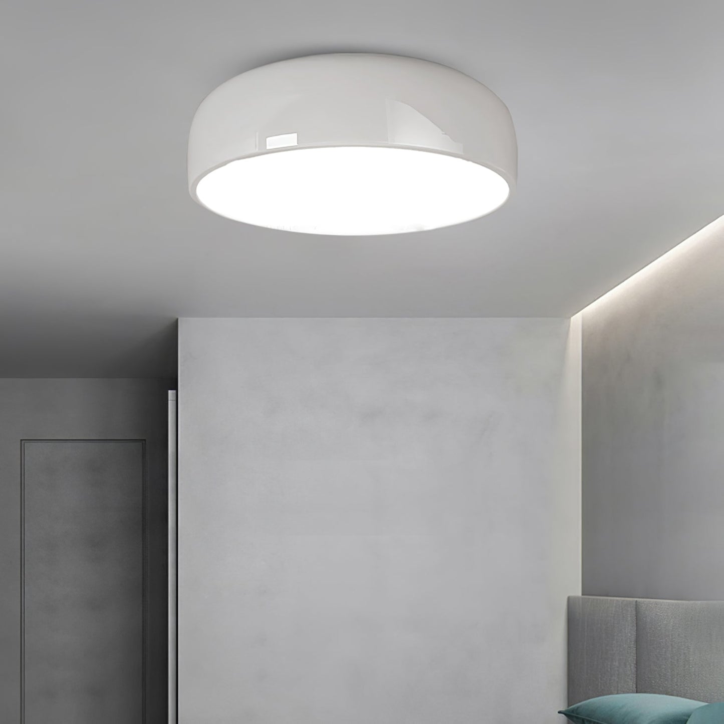 Smithfield Ceiling Light | Aluminum & Opalescent Diffuser | Black or White
