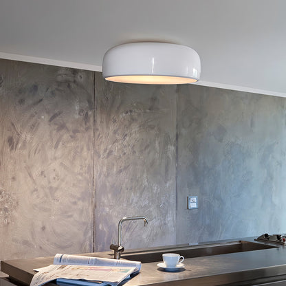Smithfield Ceiling Light | Aluminum & Opalescent Diffuser | Black or White