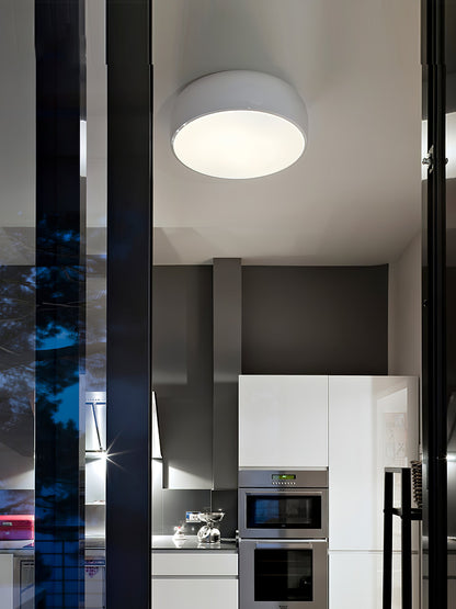 Smithfield Ceiling Light | Aluminum & Opalescent Diffuser | Black or White