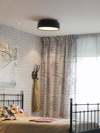 Smithfield Ceiling Light | Aluminum & Opalescent Diffuser | Black or White