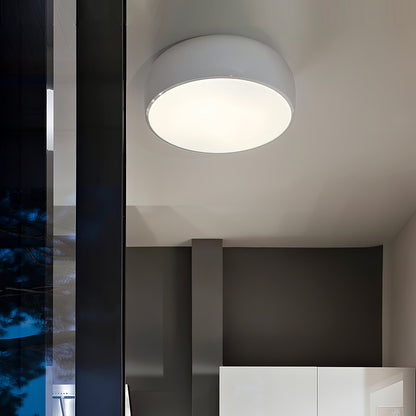 Smithfield Ceiling Light | Aluminum & Opalescent Diffuser | Black or White